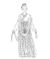 A coloring page of chinese clothing
